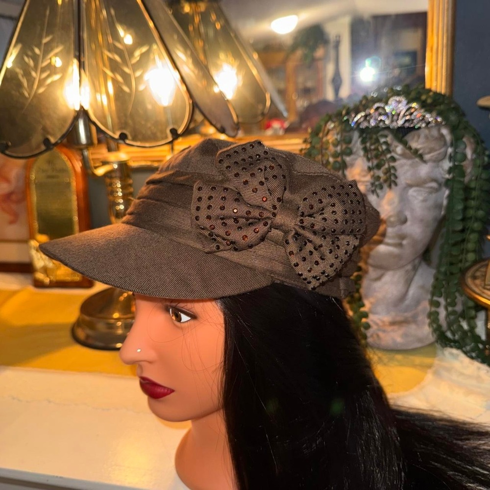 Vintage Y2K Brown Newsboy Cap